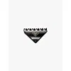 Prada Womens Black Brand-plaque Triangle Acrylic Claw Clip In Black