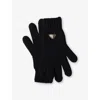 Prada Womens  Brand-plaque Wool Gloves In Black