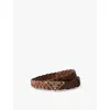 Prada Nappa Leather Braided Belt In Brown