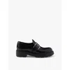 Prada Brushed Leather Lace-up Shoes With Strap In Black