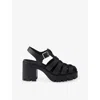 Prada Rubber Platform Sandals In Black