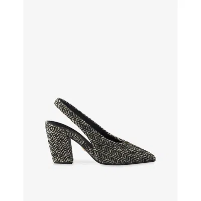 PRADA WOMENS PRADA CHEVRON TWEED SLINGBACKS