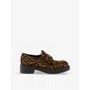 Prada Leopard Calf Hair Triangle Loafers In Neutral