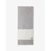 Prada Womens Grey Colour-block Cashmere Scarf In Gray