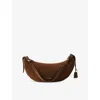 Prada Brown Suede Large Demi-lune Shoulder Bag