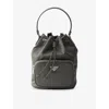 Prada Womens  Duet Re-nylon Bucket Bag In Grey