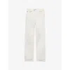 Prada Womens White Five-pocket High-rise Straight-leg Denim Jeans In White