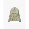 Prada Zippered Long-sleeved Casual Jacket In Green