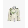 Prada Floral Print Silk Shirt In Neutral