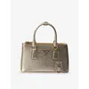 Prada Womens Gold/silver Galleria Medium Saffiano-leather Tote Bag In Silver