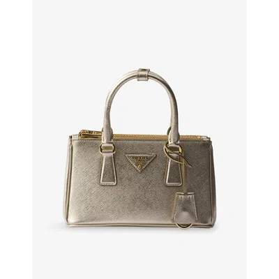 Prada Womens Gold/silver Galleria Medium Saffiano-leather Tote Bag