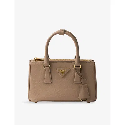 Prada Womens  Galleria Mini Leather Tote Bag In Powder