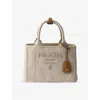 Prada Women's Jardinière Small Cotton Canvas Top Handle Bag In White