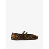 Prada Leopard Print Double Strap Ballet Flats