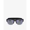 Prada Womens A01s Pillow-frame Nylon Sunglasses Black In Black