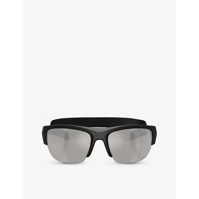 Prada Womens A01s Pillow-frame Nylon Sunglasses Black