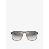 Prada Womens  Linea Rossa Ps51vs Pillow-frame Steel Sunglasses In Black