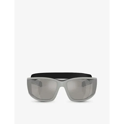 Prada Womens Grey Psa04s Rectangle-frame Injected Sunglasses