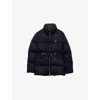 Prada Womens Blue Loden Belted Shell-down Puffer Jacket In Blue