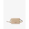 Prada Womens Neutral Logo-badge Leather Shoulder Bag