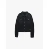 PRADA WOMENS PRADA LOGO-BADGE RELAXED-FIT DENIM JACKET