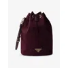 Prada Womens Burgundy Logo-embellished Re-nylon Pouch In Burgundy