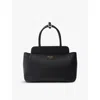 Prada Womens Black Logo-embossed Medium Leather Tote Bag
