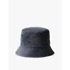 Prada Logo Embroidered Bucket Hat In Blue