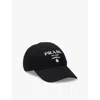Prada Logo-embroidered Baseball Cap In Black