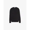 Prada Womens Black Logo-pattern Wool And Cashmere-blend Jumper