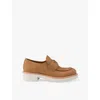 Prada Triangle Logo Platform Loafer In Brown