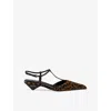 Prada Leopard T-strap Ballerina Pumps In Neutral