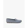 Prada Triangle-logo Suede Driving Loafers In Blue