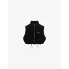 Prada Velvet Drawcord Puffer Jacket In Black