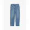 Prada Womens Blue Low-rise Straight-leg Denim Jeans In Blue