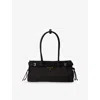 Prada Womens Grey Medium Suede Handbag In Gray