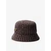 Prada Womens Blue Melange Knitted Wool Bucket Hat