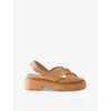 Prada 55mm Cross-strap Platform Sandals In Brown
