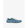 Prada Womens Light Blue Montecarlo Suede And Nylon Trainers Eur 38/5 Uk In Blue