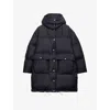 Prada Womens Blue Oversized Hooded Shell-down Parka Coat In Blue