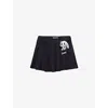 Prada Womens Blue Pleated Stretch-cotton Mini Skirt In Blue