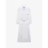 Prada Button Down Belted Poplin Midi Shirt Dress In White