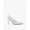Prada Leather Pumps With Pointed Toe And Stiletto Heel In White