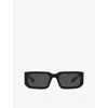Prada Womens Pr 06ys Rectangle-frame Acetate Sunglasses Black In Black