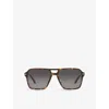 Prada Womens Pr 20ys Aviator Acetate Sunglasses Brown In Brown