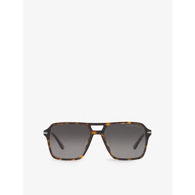 Prada Womens Pr 20ys Aviator Acetate Sunglasses Brown