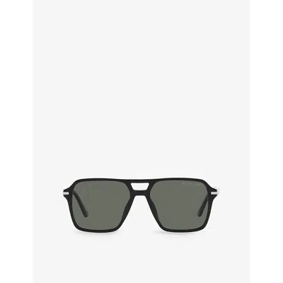 Prada Womens Black Pr 20ys Pilot-frame Acetate Sunglasses