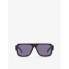 Prada Womens Black Pr 22ys Pilot-frame Acetate Sunglasses In Black