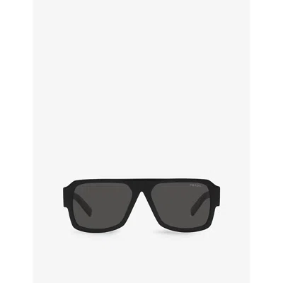 Prada Womens Black Pr 22ys Pilot-frame Acetate Sunglasses