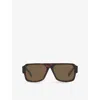 Prada Womens Pr 22ys Pilot-frame Acetate Sunglasses Brown In Brown